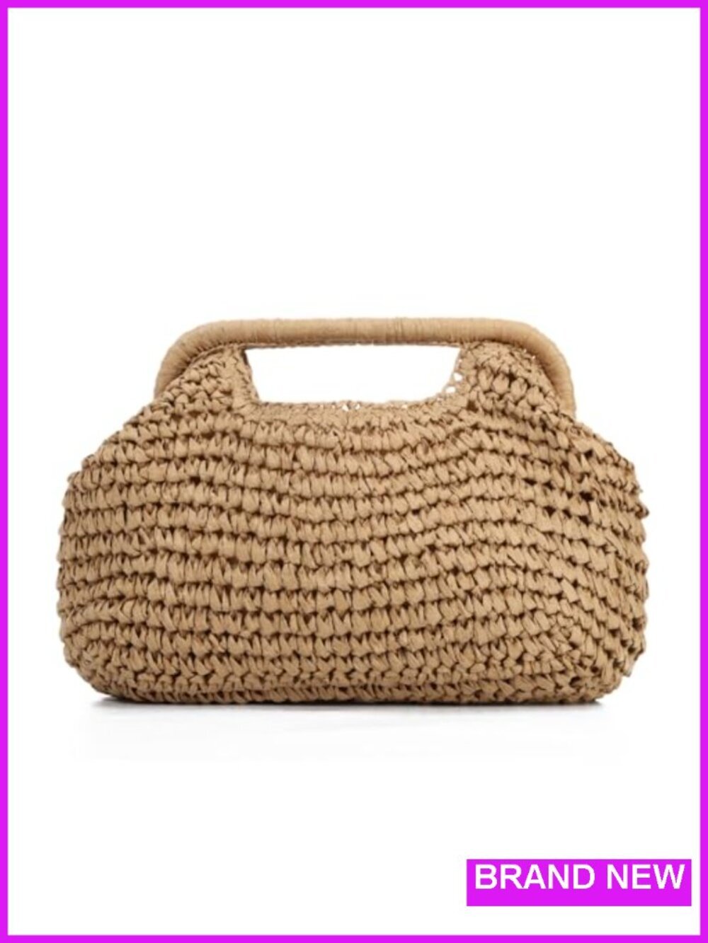 Woven Straw Clutch Purses Chain Strap Summer Beach Bag